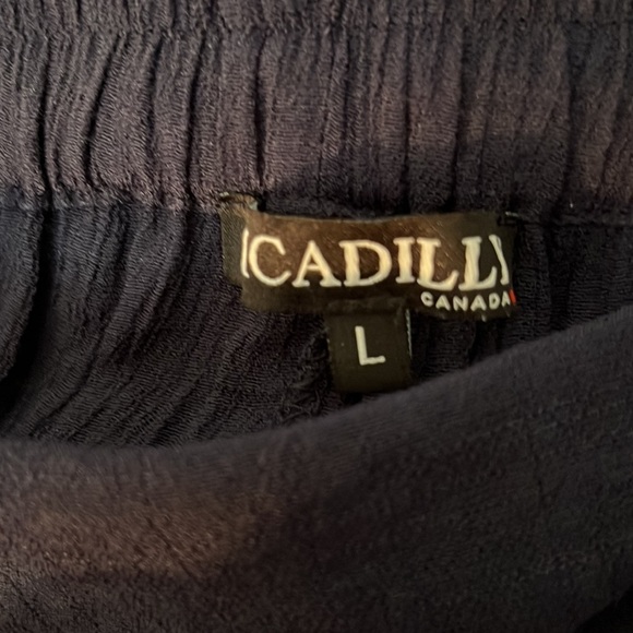 Picadilly Canada Womens Lightweight Summer White Shirt Navy Pant Set Size L - Picture 12 of 12